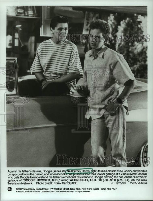 1990 Press Photo Neil Patrick Harris and Max Casella in "Doogie Howser, M.D."-Historic Images