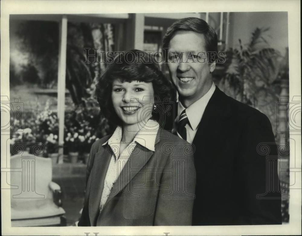 1979 Press Photo David Hartman, Sandy Hill in &quot;Good Morning America&quot; on ABC-Historic Images