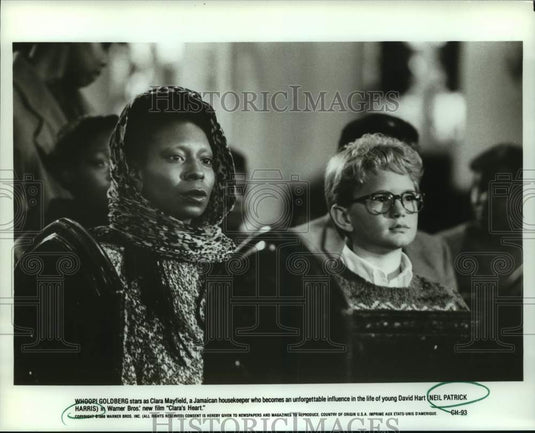 1988 Press Photo Whoopi Goldberg, Neil Patrick Harris in "Clara's Heart" movie-Historic Images