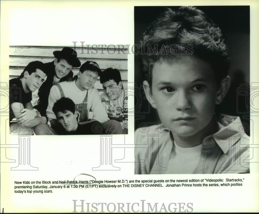 1990 Press Photo New Kids on the Block, Actor Neil Patrick Harris in composite-Historic Images