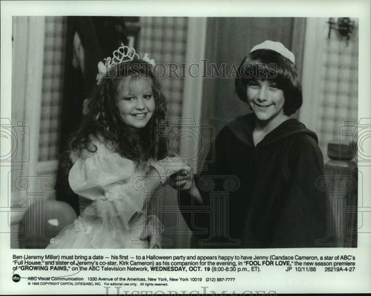 1988 Press Photo Jeremy Miller and Candace Cameron on Growing Pains, on ABC.-Historic Images