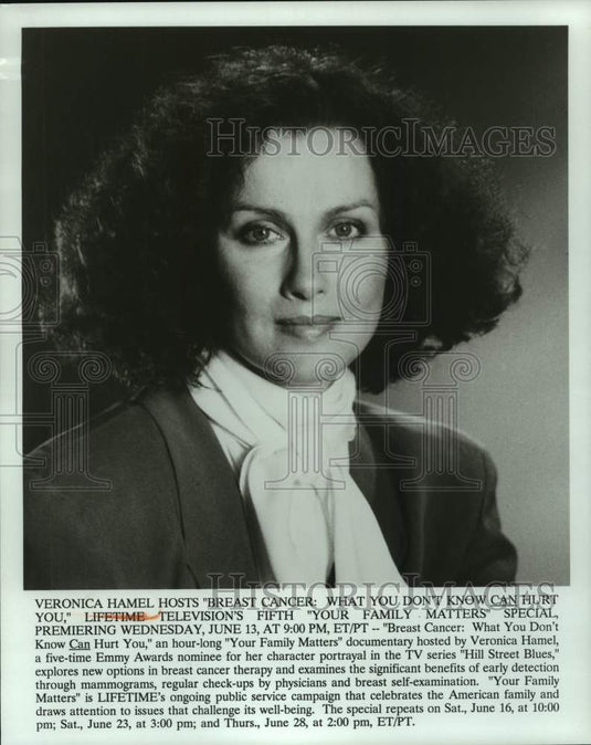 1990 Press Photo Veronica Hamel, "Your Family Matters" - nop35109-Historic Images