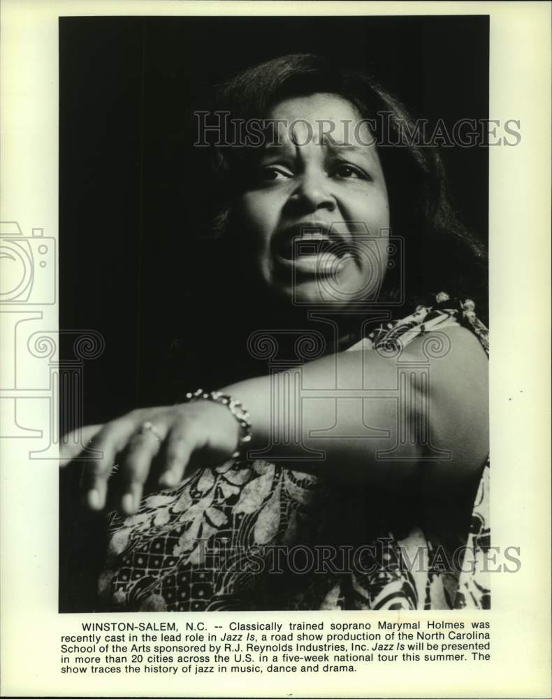 1982 Press Photo Soprano Singer Marymal Holmes in Jazz Is in Winston-Salem-Historic Images