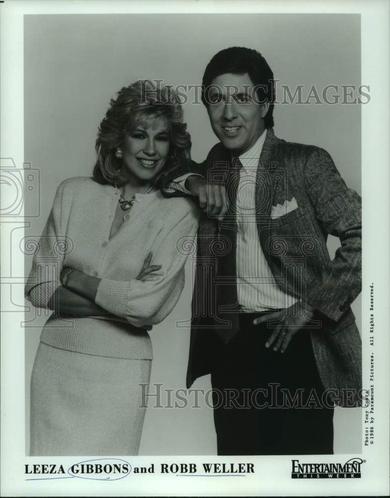 1986 Press Photo Leeza Gibbons and Robb Weller host Entertainment This Week.-Historic Images