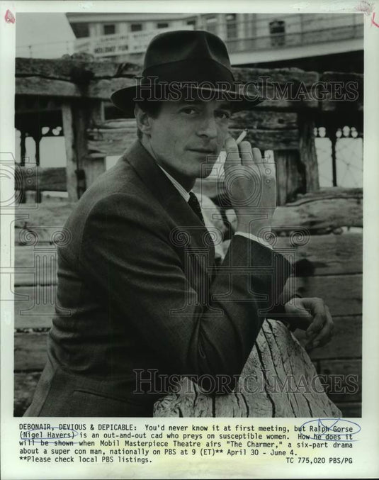 1989 Press Photo Actor Nigel Havers in "The Charmer" on PBS Television-Historic Images