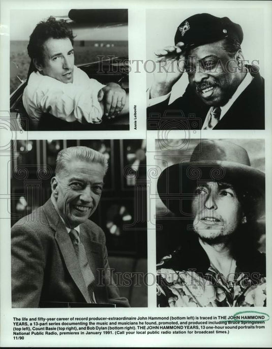 1990 Press Photo John Hammond and singers he found and produced - nop35437-Historic Images
