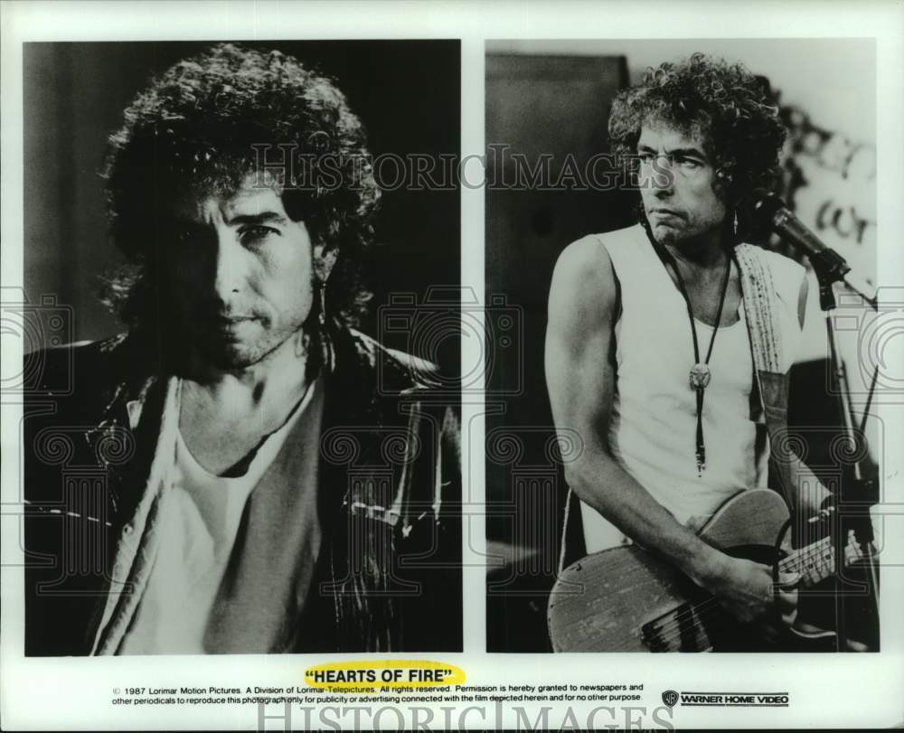 1987 Press Photo Actor in composite for &quot;Hearts of Fire&quot; movie - nop35661-Historic Images