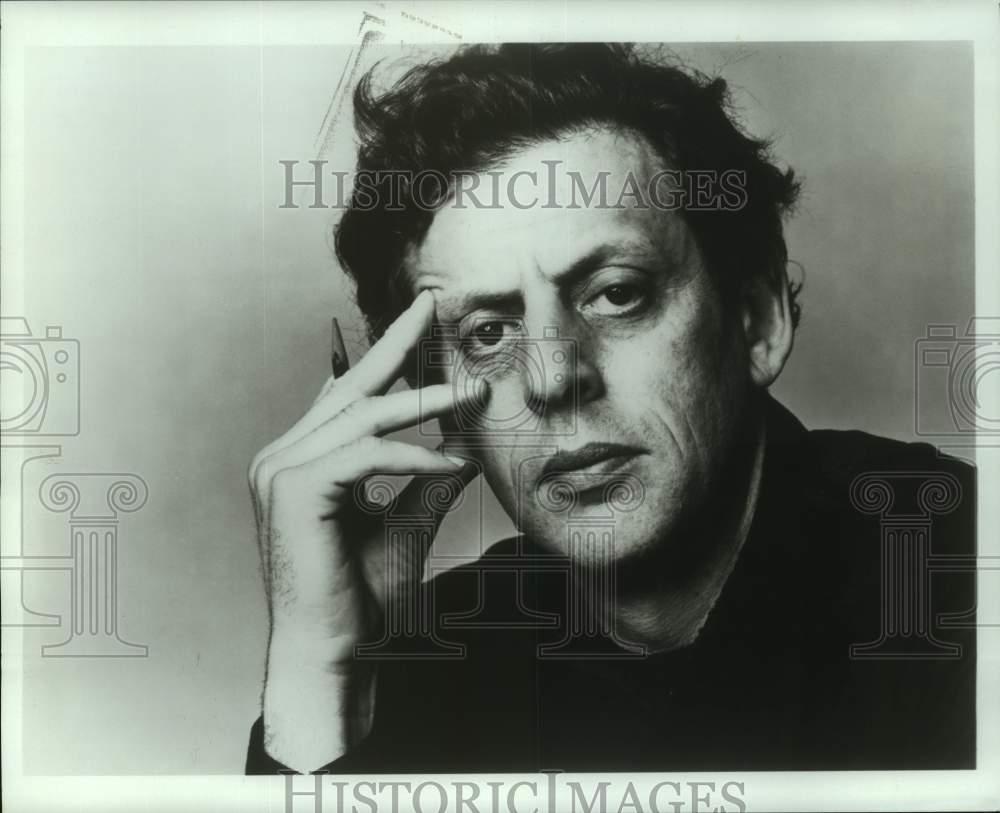 1985 Press Photo Philip Glass, Composer of Koyaanisqatsi - nop35806-Historic Images