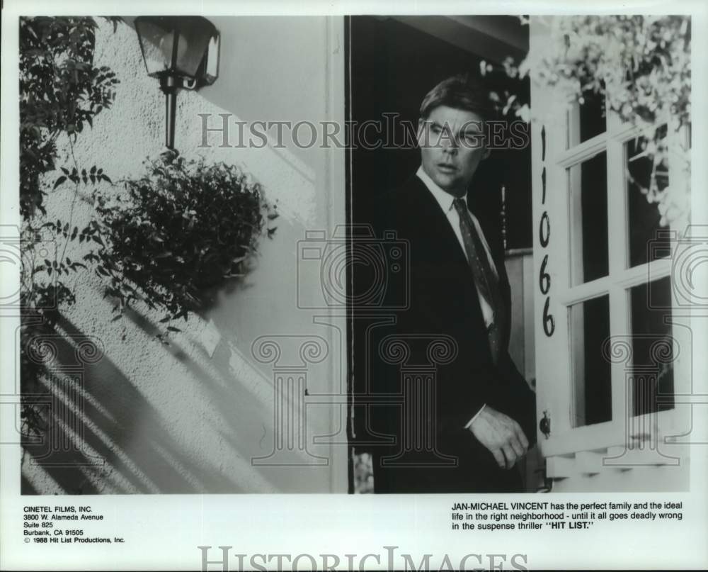 1988 Press Photo Actor Jan-Michael Vincent in &quot;Hit List&quot; movie - nop35905-Historic Images