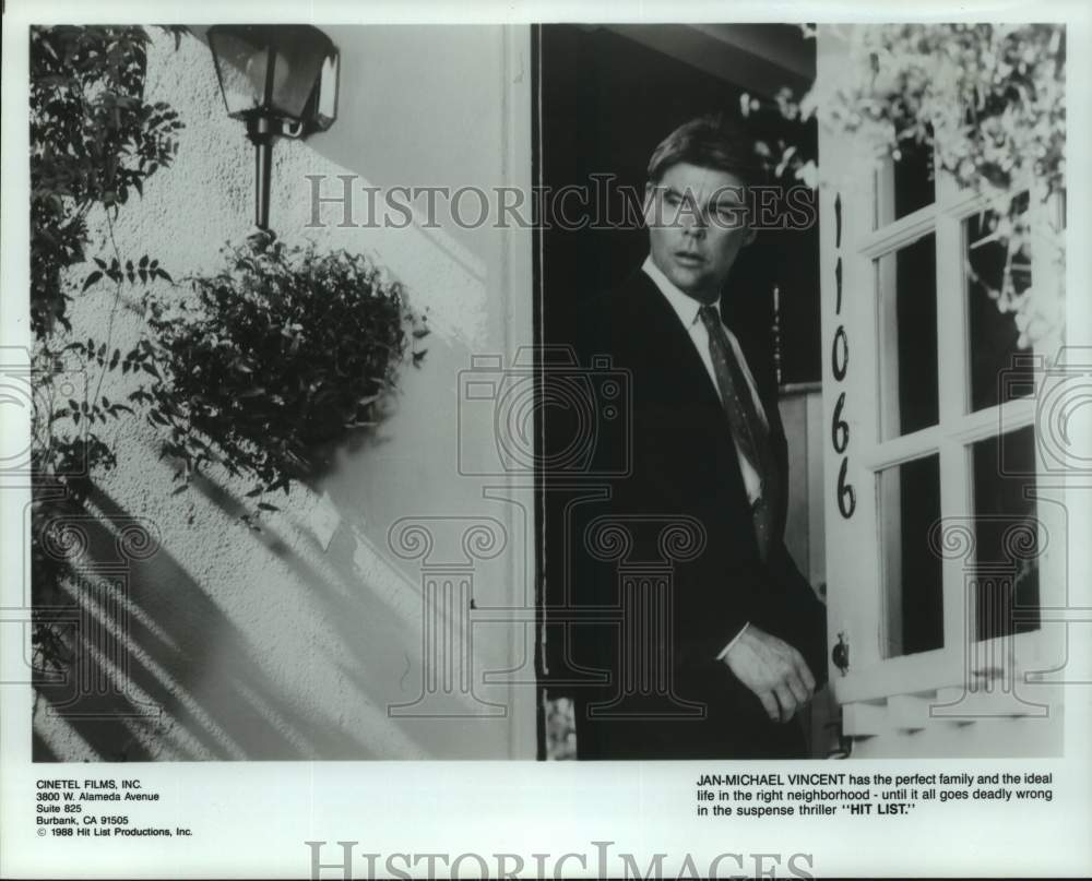 1988 Press Photo Actor Jan-Michael Vincent in "Hit List" movie - nop35905-Historic Images