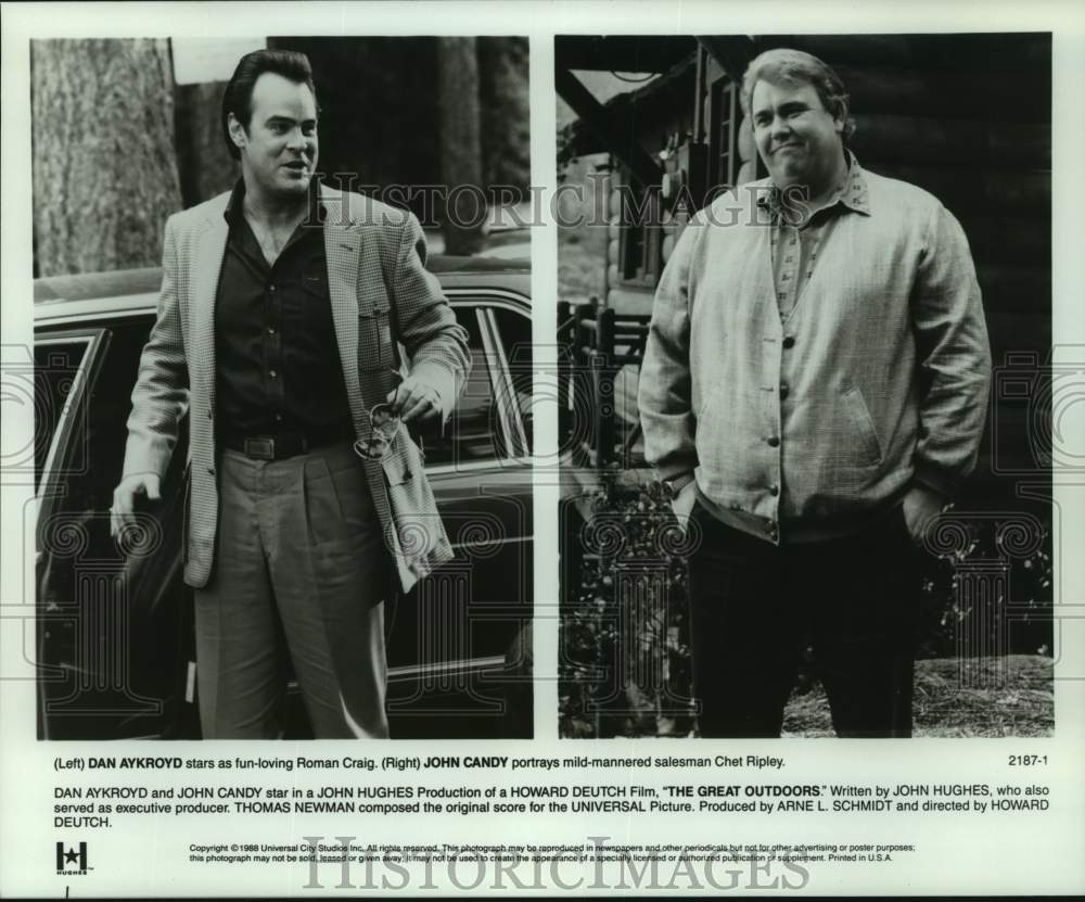 1988 Press Photo Actors Dan Aykroyd, John Candy in &quot;The Great Outdoors&quot; movie-Historic Images