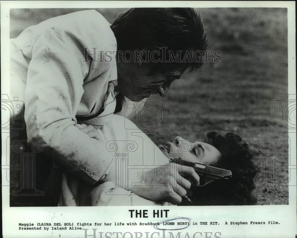 1985 Press Photo Laura De Sol &amp; John Hurt in &quot;The Hit&quot; - nop36281-Historic Images