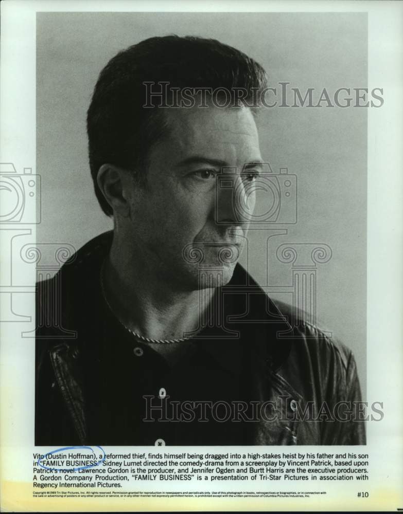 1989 Press Photo Actor Dustin Hoffman in &quot;Family Business&quot; - nop37284-Historic Images