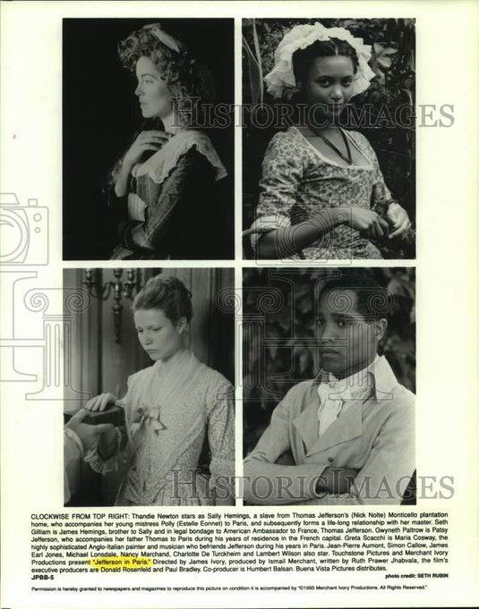 1995 Press Photo Actor Nick Nolte, co-stars of "Jefferson in Paris" composite-Historic Images