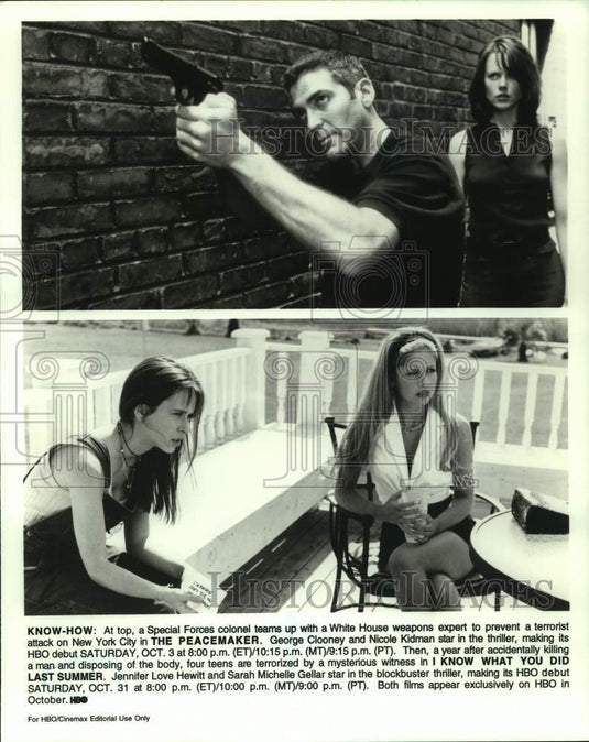 1996 Press Photo "The Peacemaker" & "I Know What You Did Last Summer"-Historic Images
