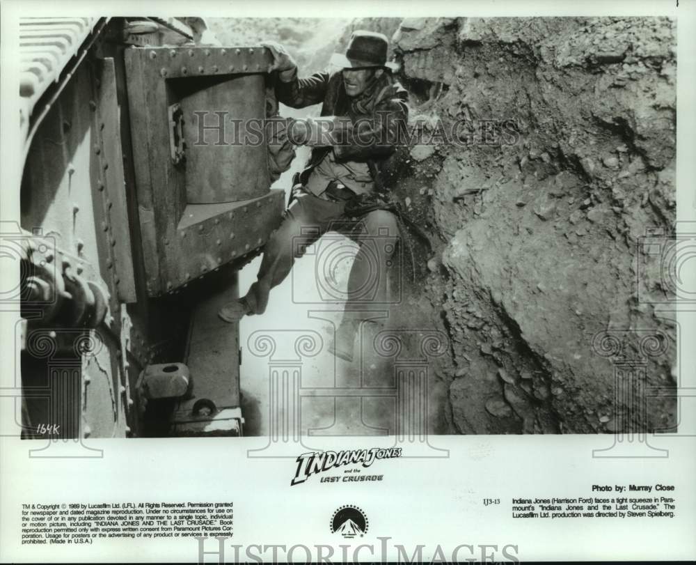 1989 Press Photo Actor Harrison Ford in &quot;Indiana Jones and the Last Crusade&quot; - Historic Images