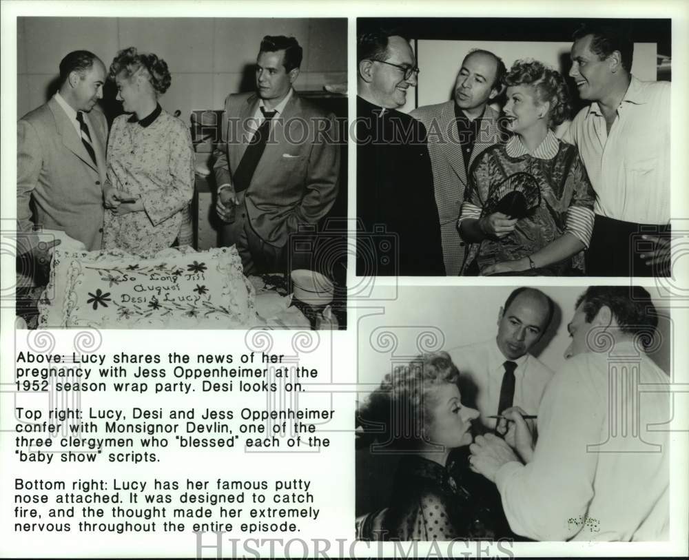 1999 Press Photo Lucy shown with Desi, Jess Oppenheimer and Monsignor Devlin-Historic Images