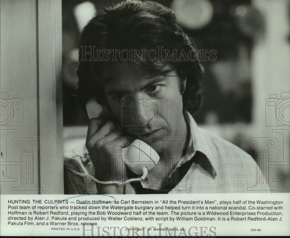 1976 Press Photo Actor Dustin Hoffman in &quot;All the President&#39;s Men&quot; movie - Historic Images