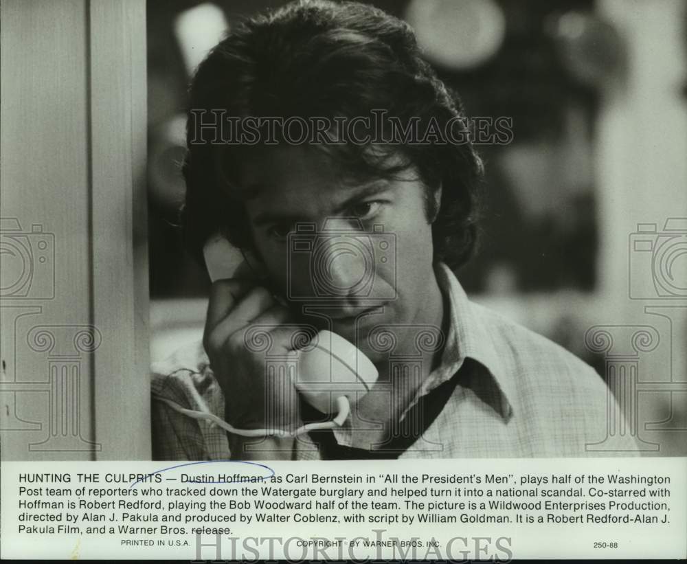 1976 Press Photo Actor Dustin Hoffman in "All the President's Men" movie - Historic Images