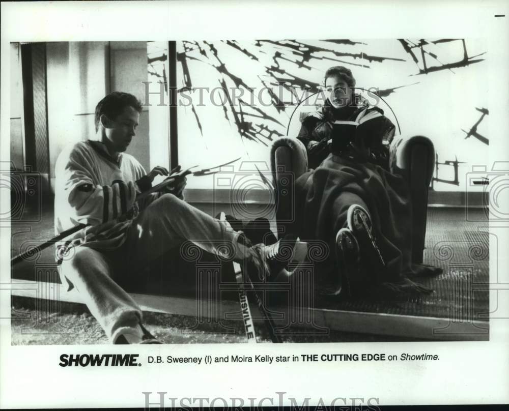 1993 Press Photo D.B. Sweeney and Moira Kelly star in The Cutting Edge- Historic Images
