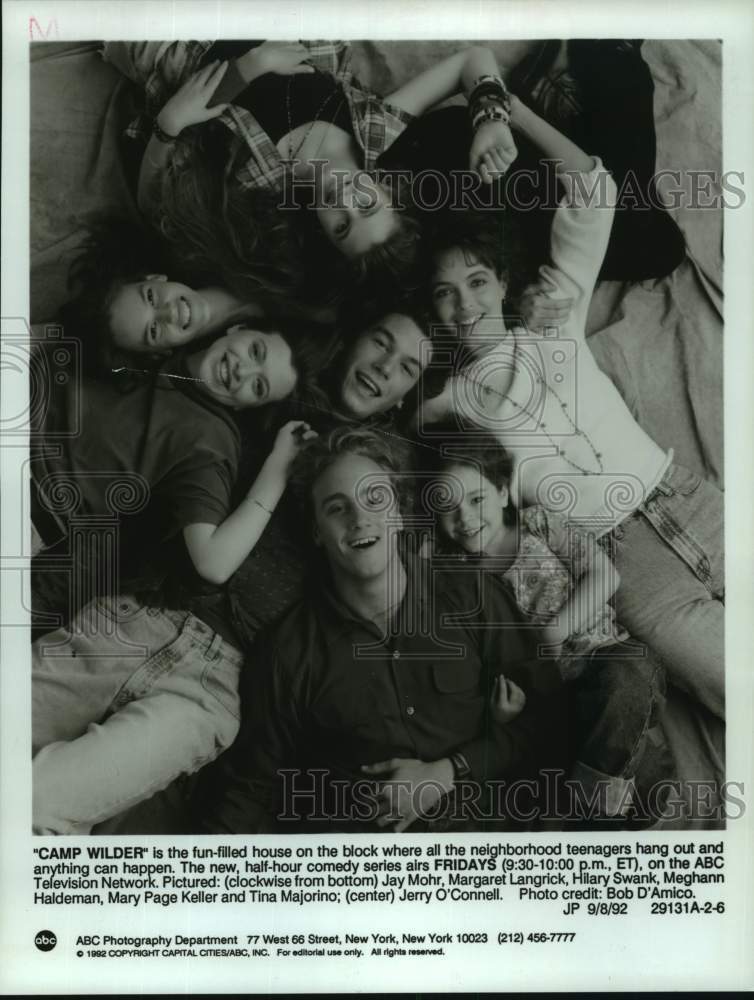 1992 Press Photo Cast of &quot;Camp Wilder&quot;on the ABC Television Network - nop39531-Historic Images