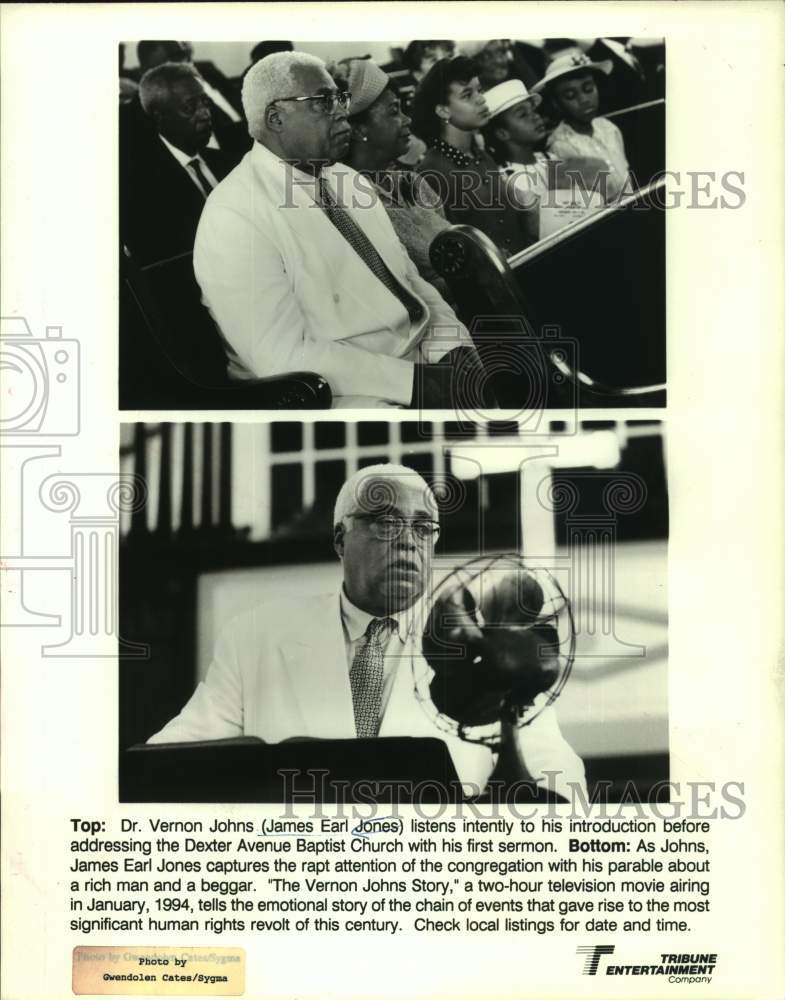 1994 Press Photo Actor James Earl Jones and co-stars in "The Vernon Johns Story"-Historic Images