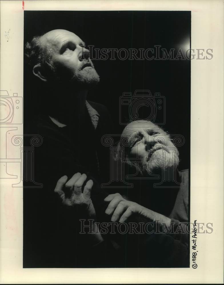 1988 Press Photo Actor M. Audley Keck as Lear in "King Lear" in production- Historic Images