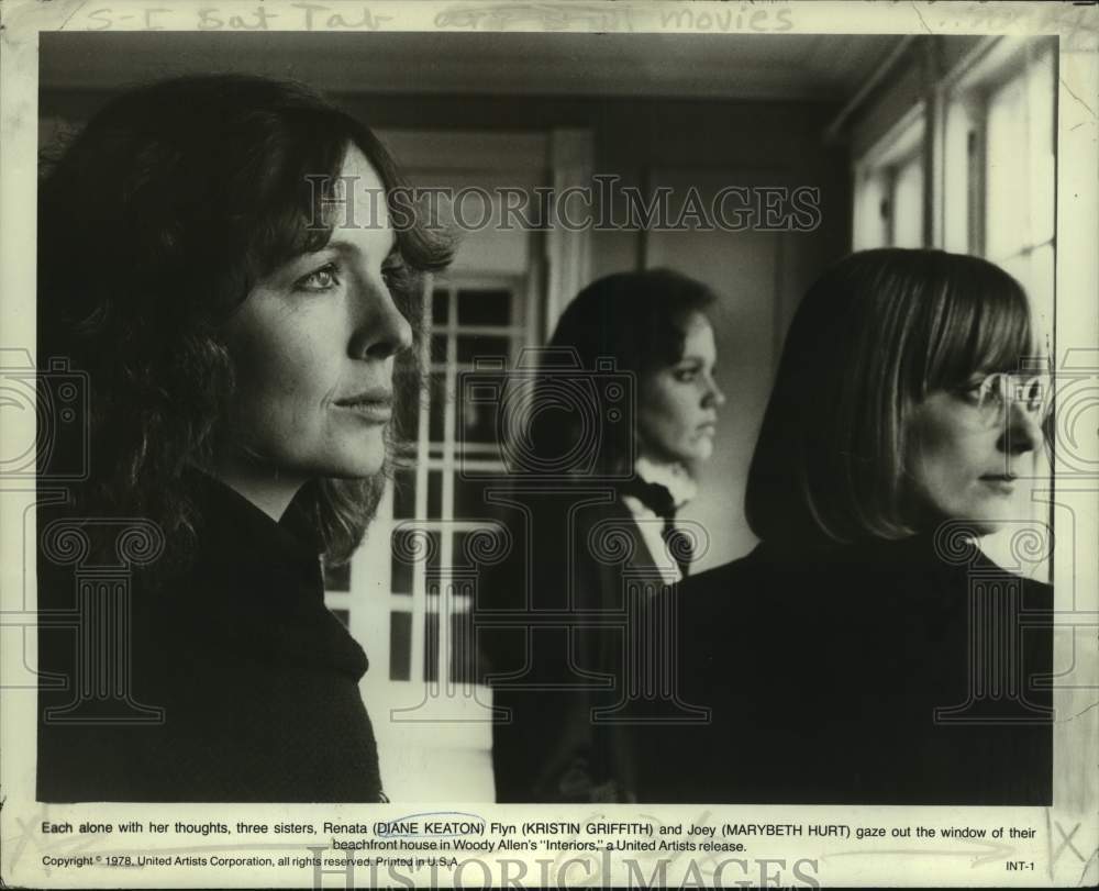 1978 Press Photo Diane Keaton, Kristin Griffith &amp; Marybeth Hurt in &quot;Interiors&quot;-Historic Images