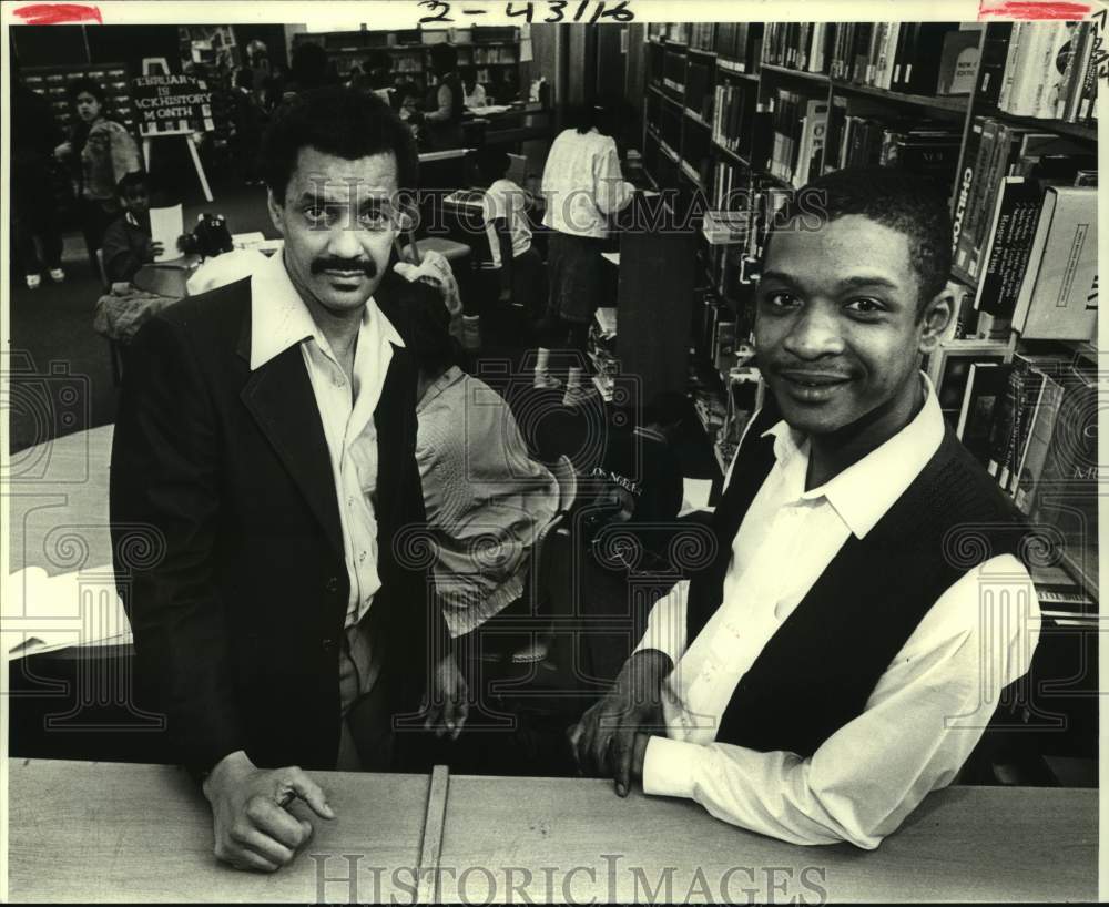 1988 Press Photo Chakula Jua &amp; Michael Boudreaux at Nora Navra Branch Library - Historic Images