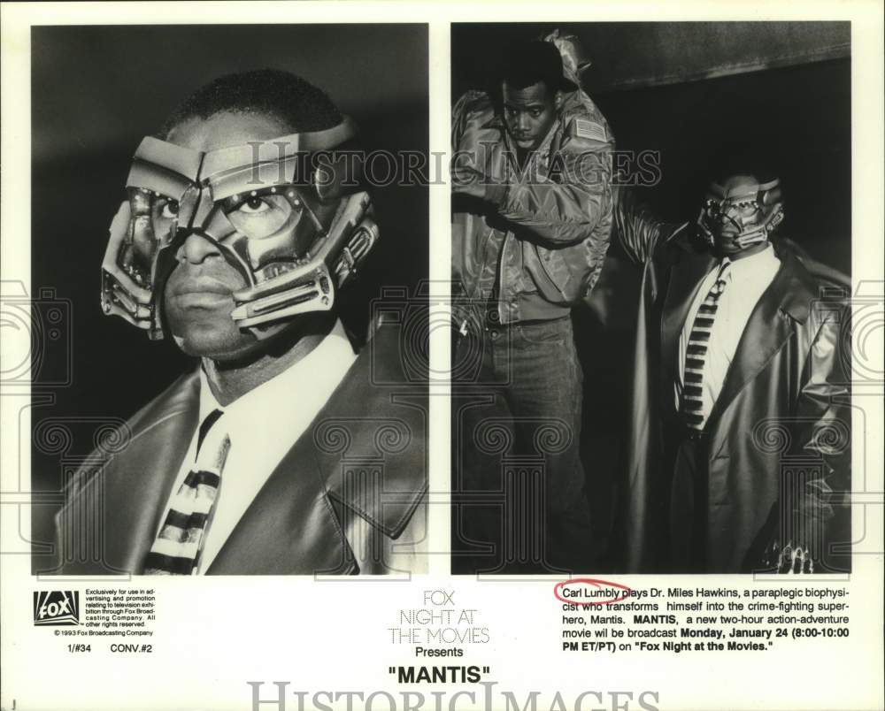 1993 Press Photo Carl Lumbly plays Dr. Miles Hawkins, &quot;Mantis&quot; - nop41302-Historic Images