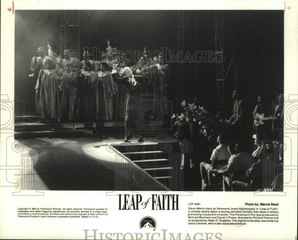 1992 Press Photo Steve Martin stars as Reverend Nightengale in "Leap of Faith"-Historic Images