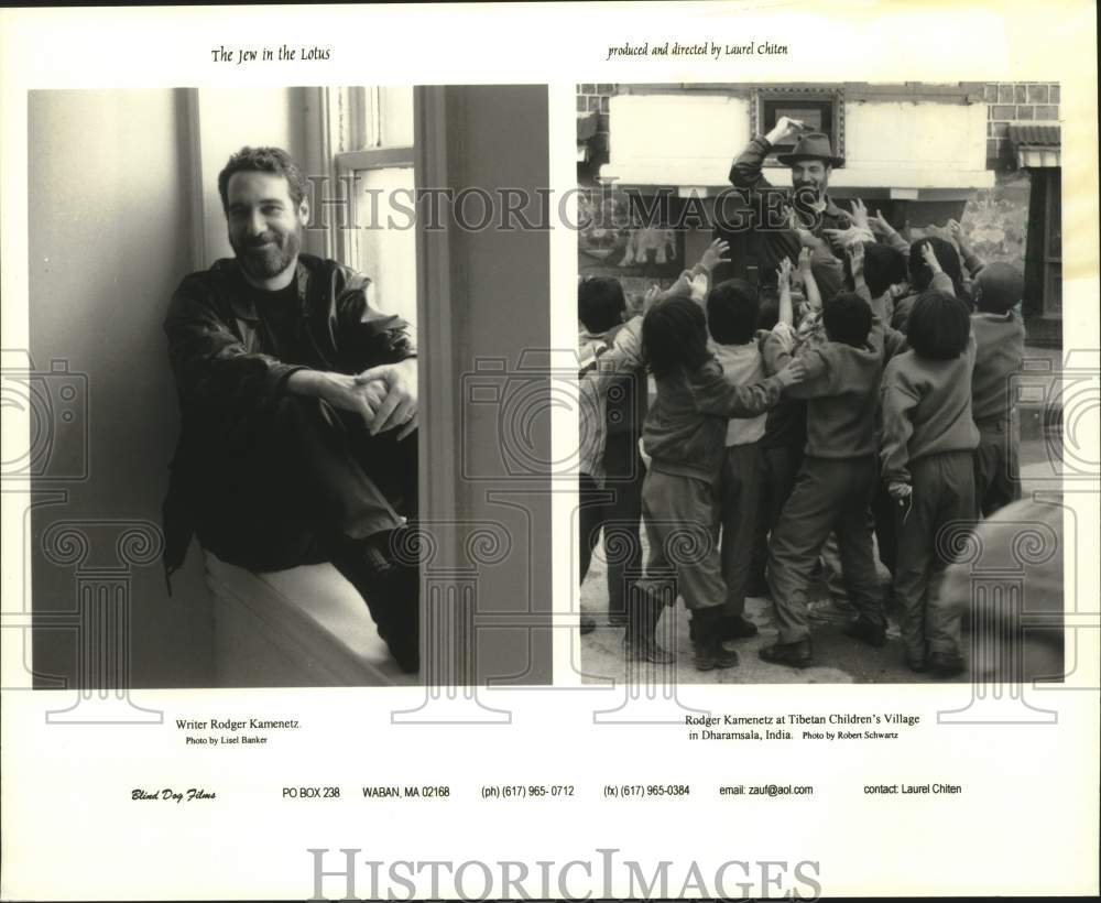 1999 Press Photo Writer Rodger Kamenetz films &quot;The Jew in the Lotus&quot; in India-Historic Images