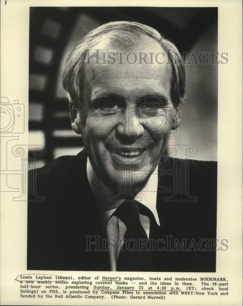 1989 Press Photo Lewis Lapham, Harper&#39;s magazine editor - nop42010-Historic Images