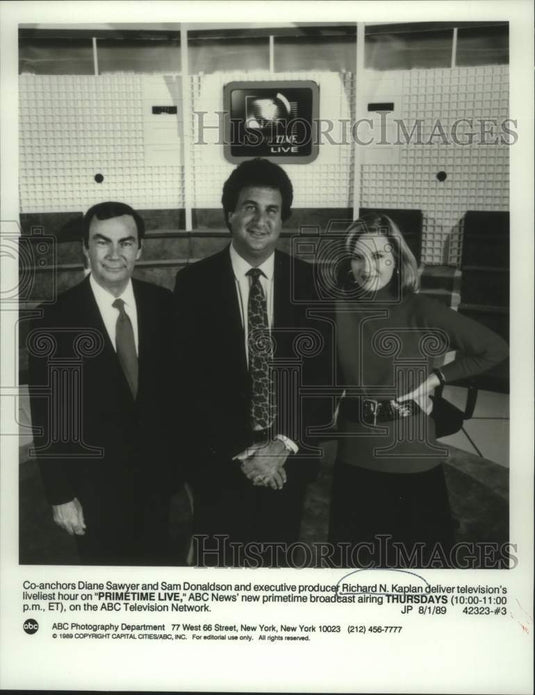1989 Press Photo Producer Richard N. Kaplan in "Primetime Live" on ABC-TV-Historic Images