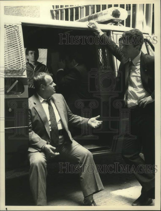 1991 Press Photo Actors George Dzundza & Chris Noth star in "Law & Order"-Historic Images