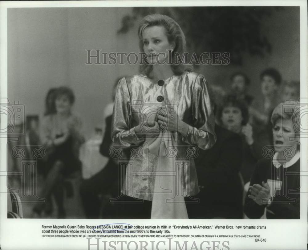 1988 Press Photo Jessica Lange stars in &quot;Everybody&#39;s All-American&quot; - nop42886-Historic Images