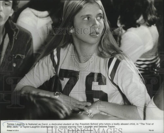 1974 Press Photo Teresa Laughlin stars in The Trial of Billy Jack. - Historic Images