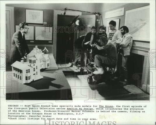 1987 Host Spiro Kostof with models for "The House" in Washington DC - Historic Images