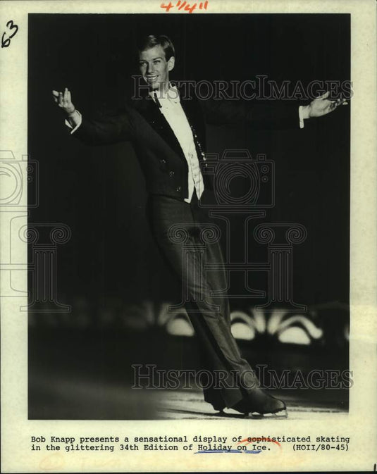 1980 Press Photo Bob Knapp, Figure Skater in "Holiday on Ice" - nop43435-Historic Images