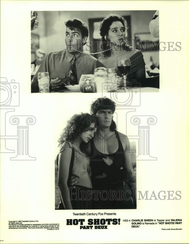 1993 Charlie Sheen &amp; Valeria Golino in &quot;Hot Shots! Part Deux&quot; - Historic Images