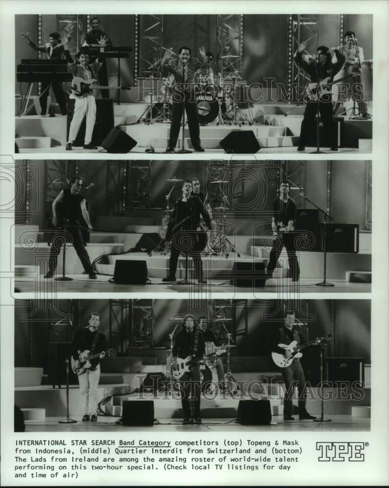 1990 Press Photo International Star Search Band Category competitors composite-Historic Images