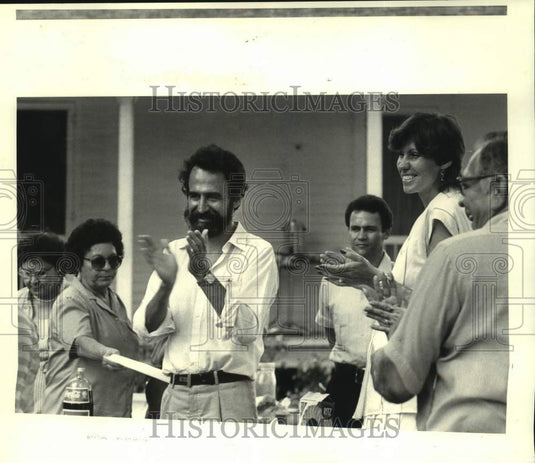 1984 Press Photo Spanish Consul Enrique Iranzo & wife Carina at farewell dinner-Historic Images