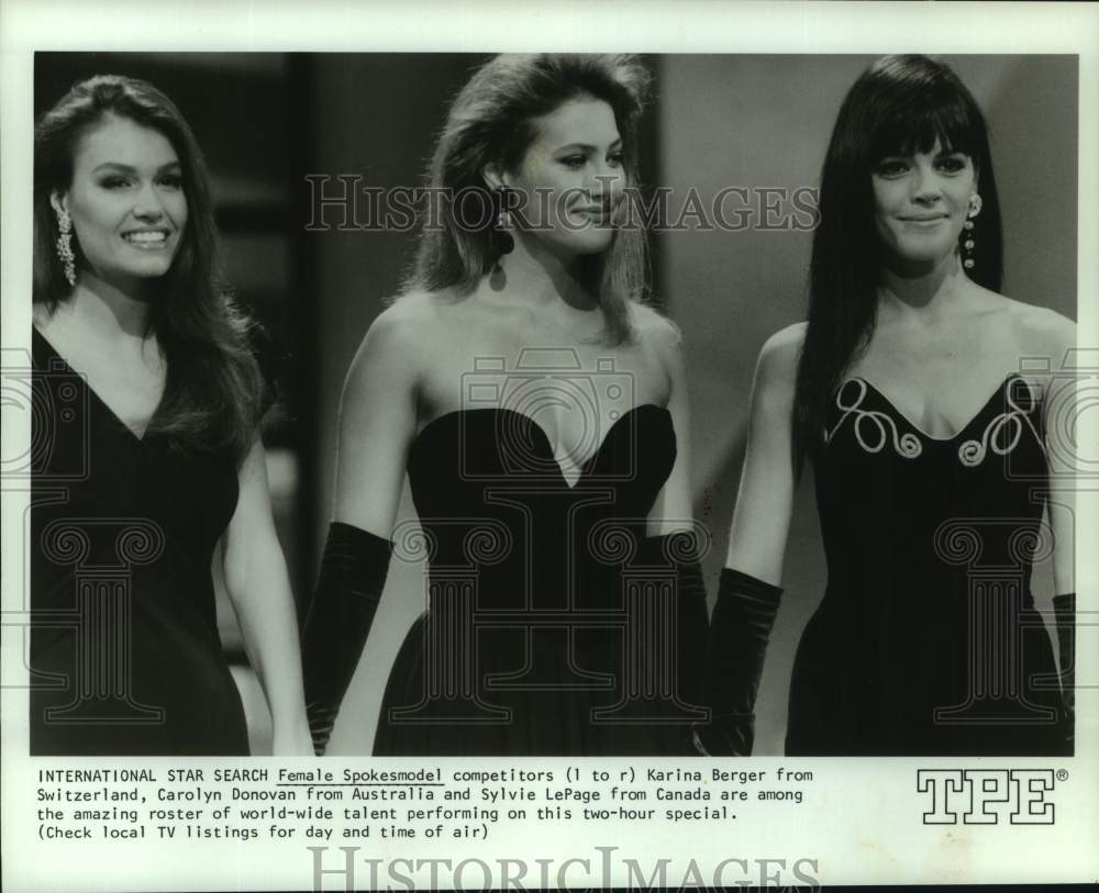 1990 Competitors for International Star Search Female Spokesmodel - Historic Images