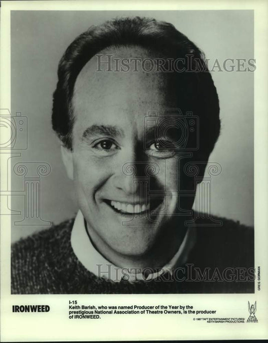 1987 Press Photo Keith Barish, Producer of "Ironweed" movie - nop44741-Historic Images