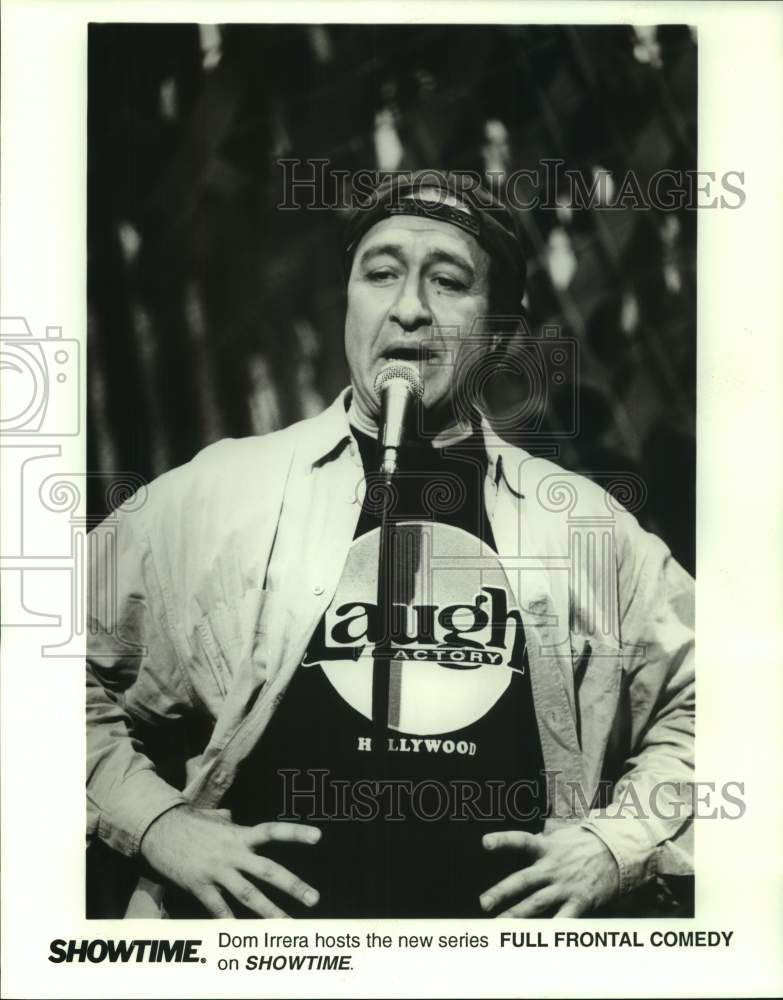 1995 Press Photo Dom Irrera hosts the new series Full Frontal Comedy on Showtime-Historic Images