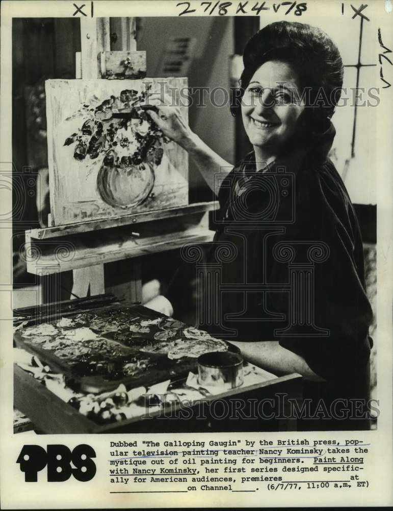 1977 Artist Nancy Kominsky on &quot;Paint Along With Nancy Kominsky&quot; - Historic Images