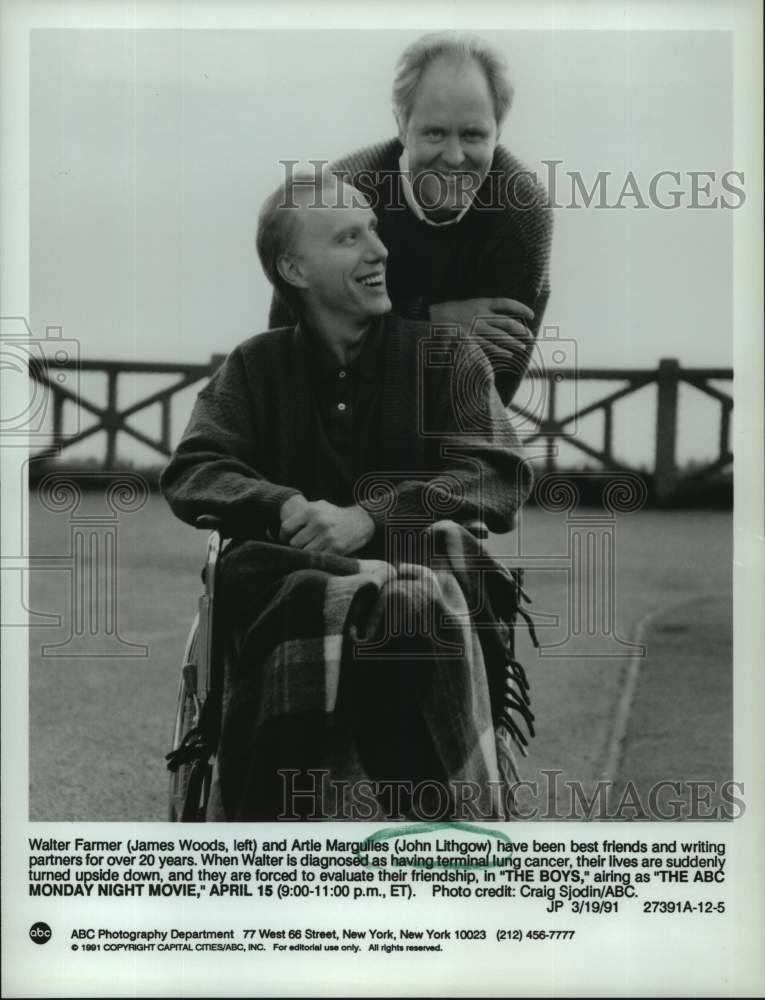 1991 James Woods and John Lithgow star in ABC's "The Boys" - Historic Images