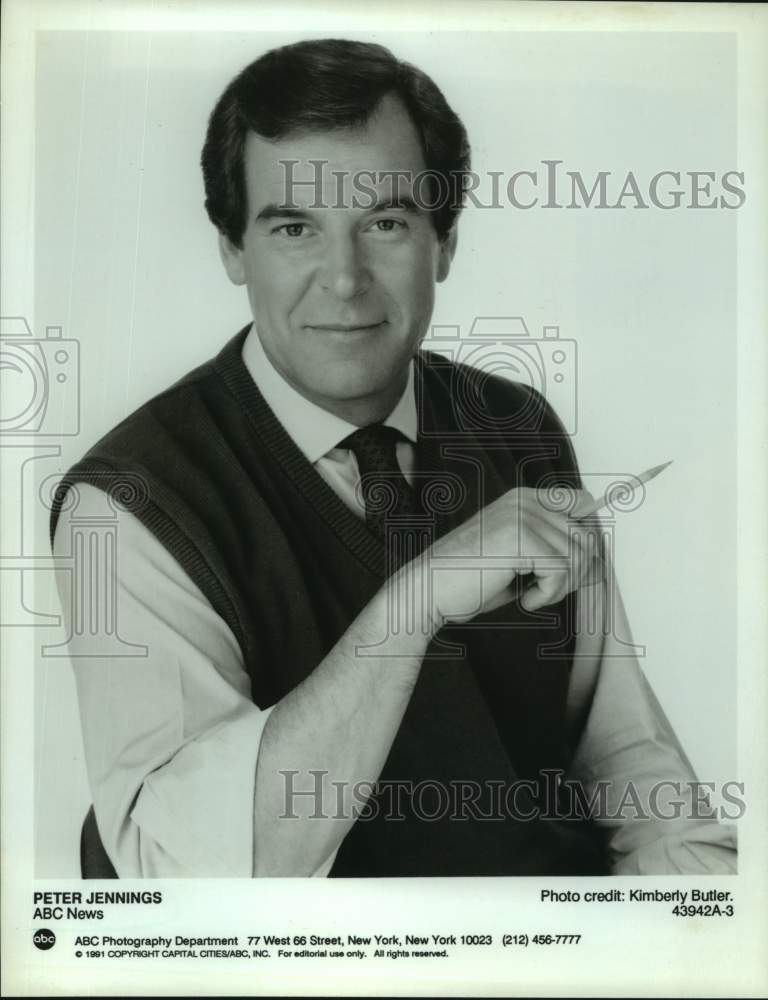 1991 Press Photo Peter Jennings of ABC News - nop45285-Historic Images