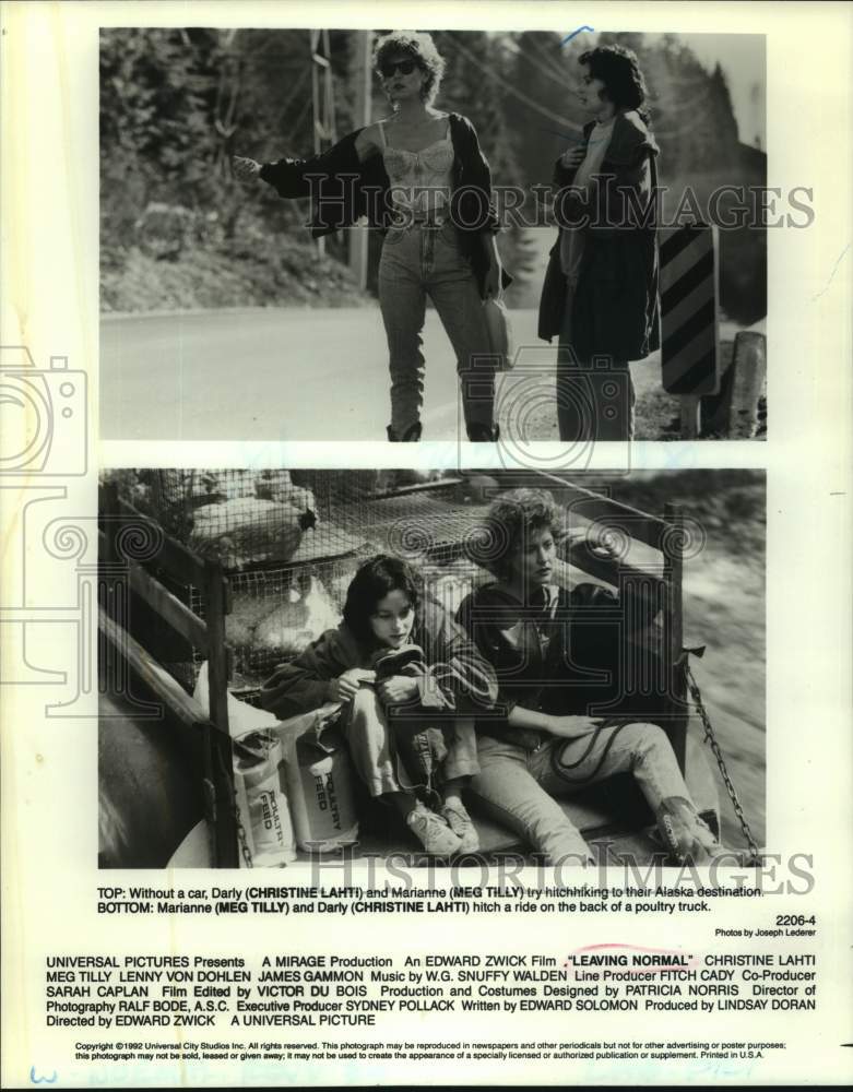 1992 Press Photo Christine Lahti and Meg Tilly star in "Leaving Normal"-Historic Images