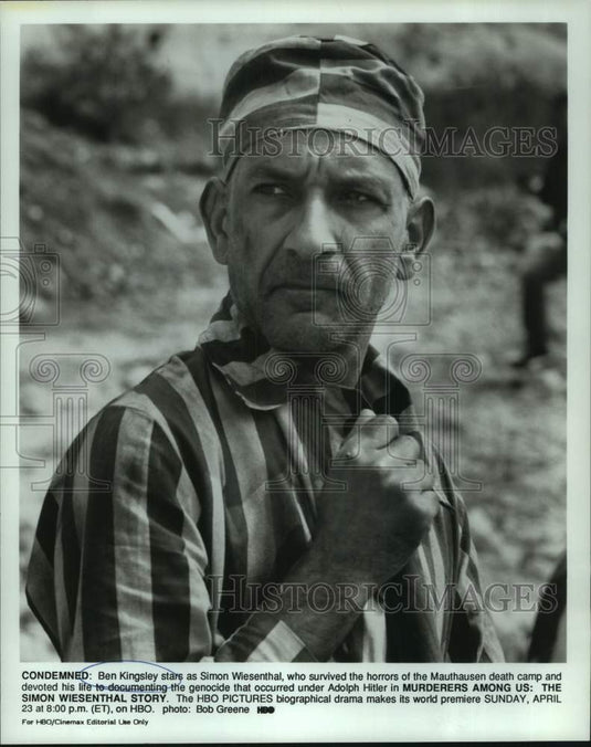 1989 Press Photo Actor Ben Kingsley in "The Simon Wiesenthal Story" on HBO-Historic Images